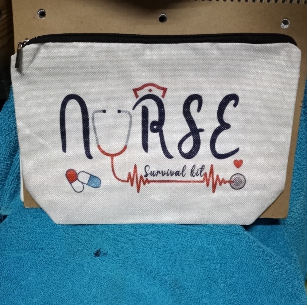 Nurse Survival Kit White Makeup Pouch